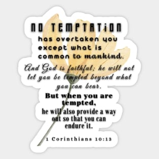 1 Corinthians 10:13 Famous Biblle Verse. Sticker